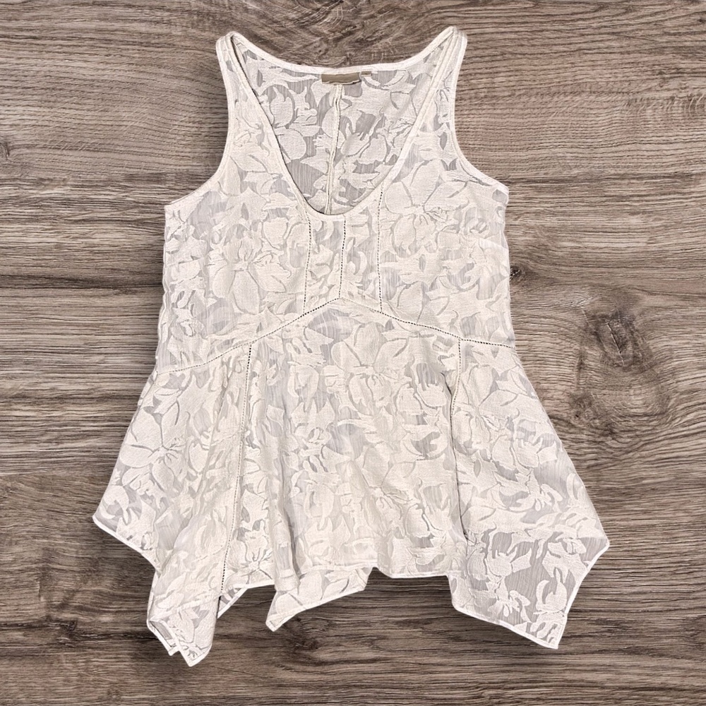 Anthropologie Vanessa Virginia Sheer Lace Tank